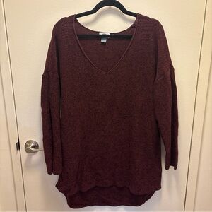 Old Navy Sweater Women's Pullover Wine  V-Neck Adults Xxl
